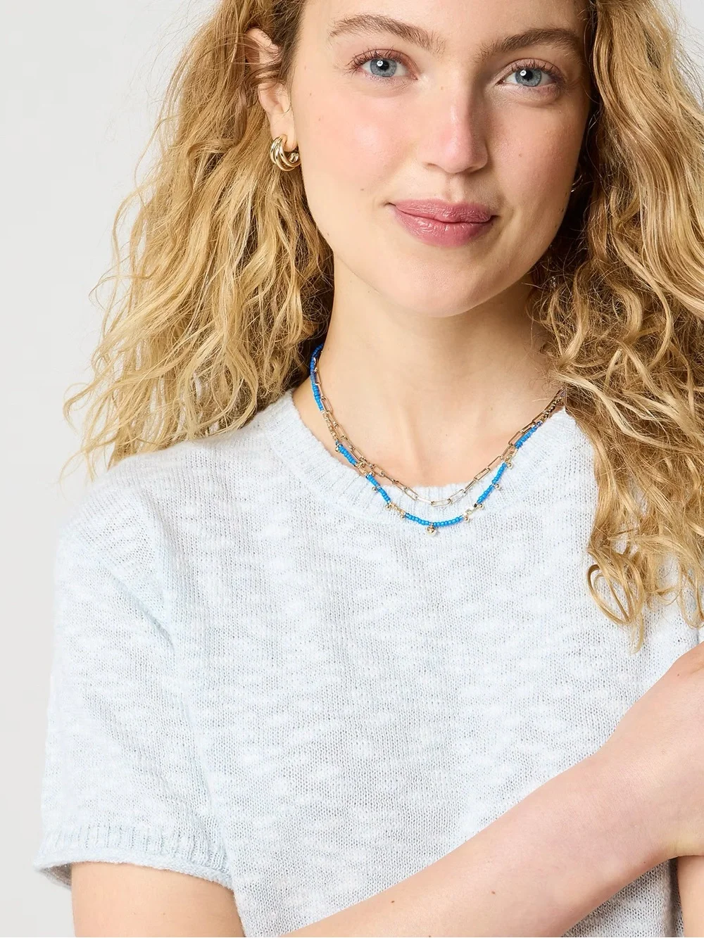 J. Crew Ivory Crewneck Knit Sweater